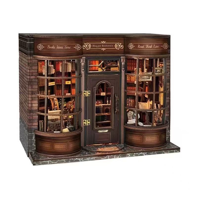 Hoggor Bookstore DIY Miniature House Kit