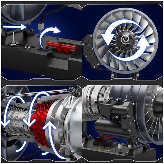Turbofan Engine Model Kit that Works - 1/12 Full Metal Dual-Spool Turbofan Engine Model Kit 300+PCS