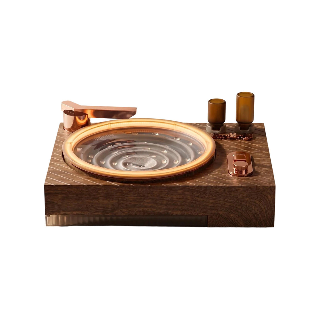 Retro Record Player Water Fountain with Ambient