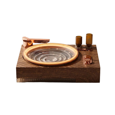 Retro Record Player Water Fountain with Ambient
