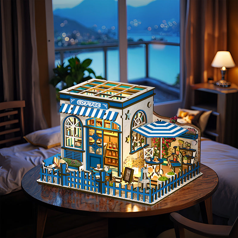Santorini Sunshine Coffee Miniature House