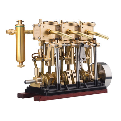 LS3-13S Steam Engine 3-cylinder Reciprocating Engine with Oil Cup Reverse Rotation