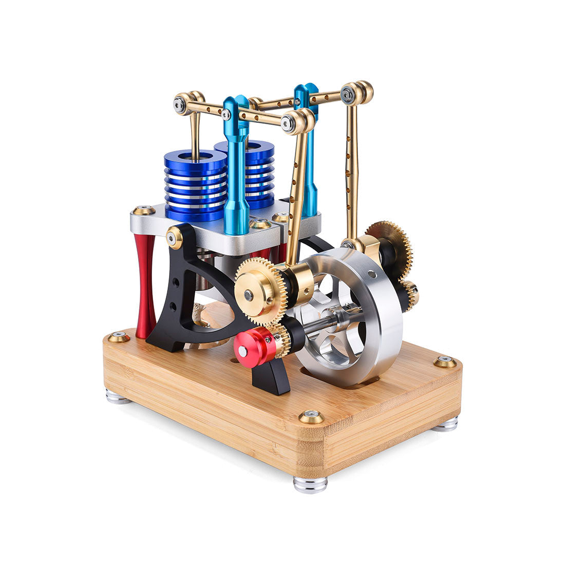 Alpha Balance Beam Dual-Cylinder Dual-Piston Stirling Engine Model
