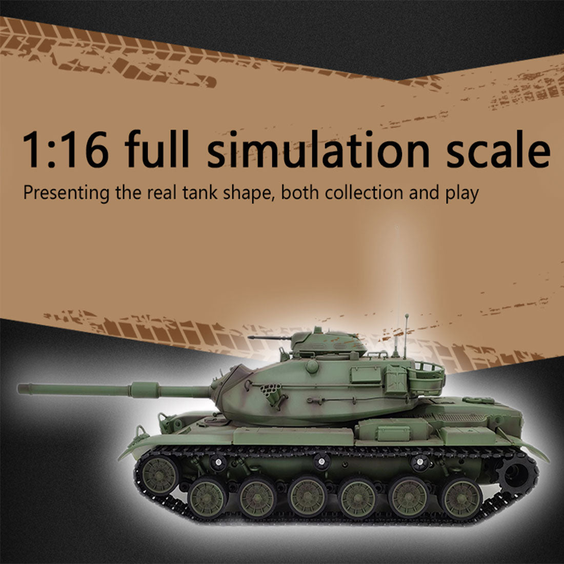 1/16 2.4G RC Tank American M60A3 Main Battle Tank Model Vehicle