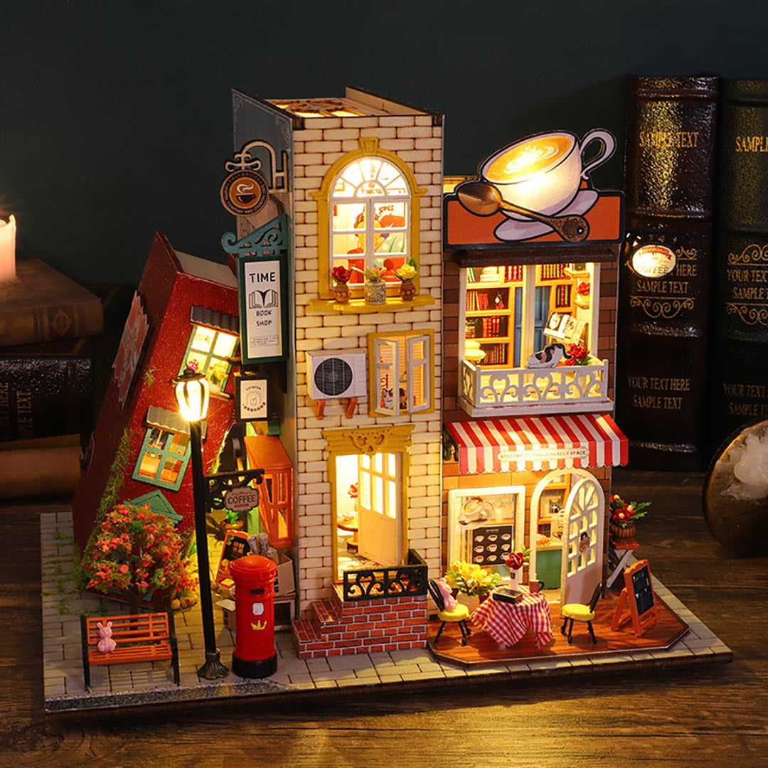 Coffee Book Street DIY Miniature Dollhouse