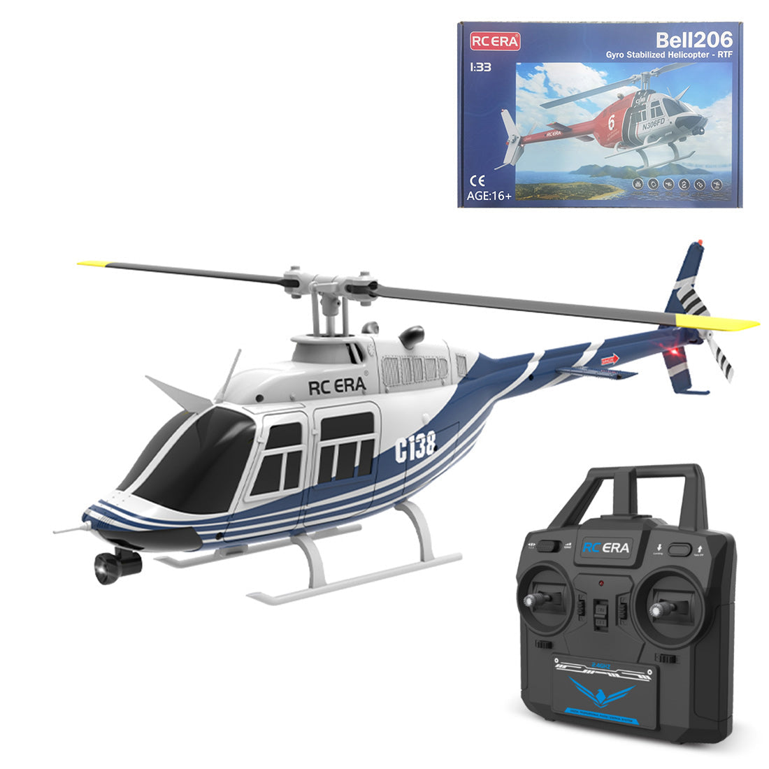 RC ERA C138 206 RC Helicopter 2.4G 6CH 1/33 Scale No Aileron Helicopter