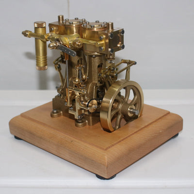 3.7CC Mini Retro Vertical Double-cylinder Reciprocating Double-acting Engine Model
