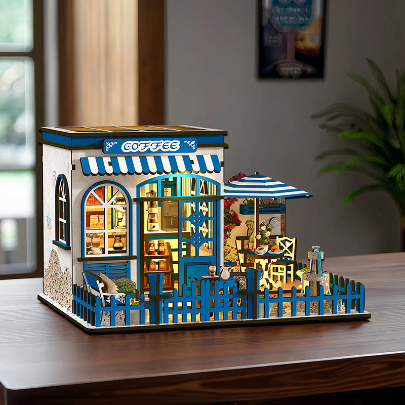 Santorini Sunshine Coffee Miniature House