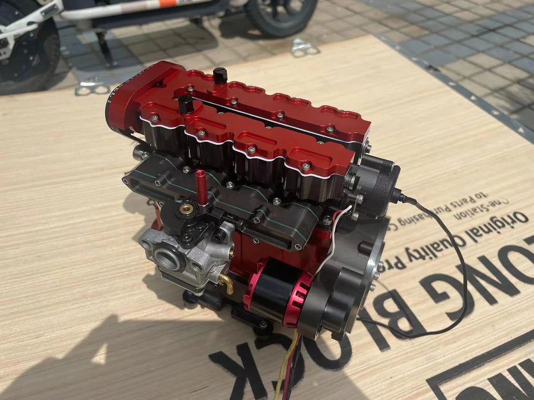 L4 Engine GS-L4 36cc DOHC Inline 4 Cylinder 4 Stroke Water-Cooled L4 RC Gasoline Engine Model that Works - Speed Up to 12,000rpm