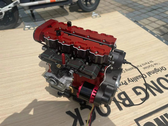 L4 Engine GS-L4 36cc DOHC Inline 4 Cylinder 4 Stroke Water-Cooled L4 RC Gasoline Engine Model that Works - Speed Up to 12,000rpm