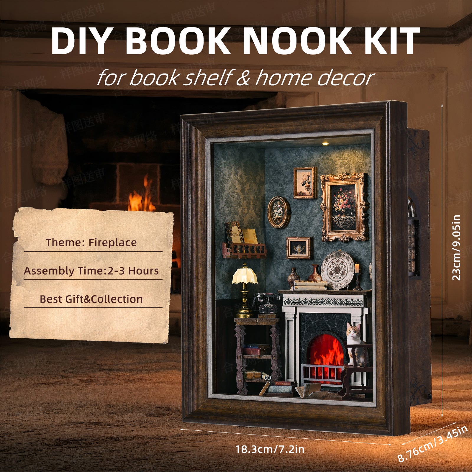 Fireplace frame Book Nook