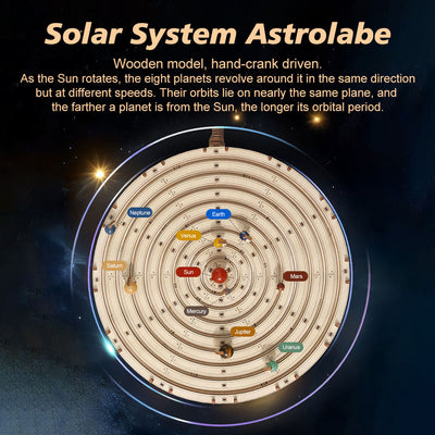 Mechanical Orrery Solar System 3D Wooden Kit