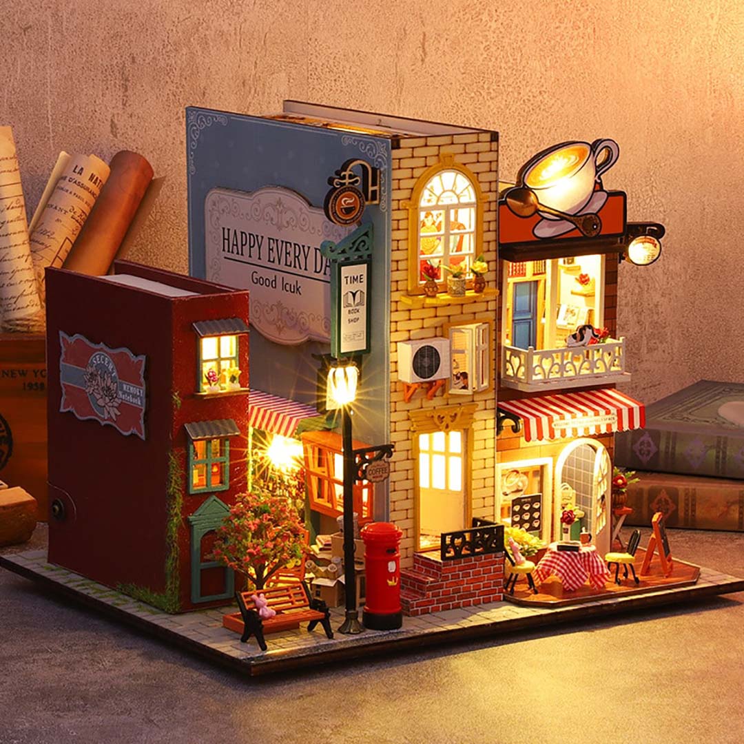 Coffee Book Street DIY Miniature Dollhouse
