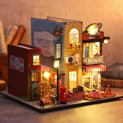 Coffee Book Street DIY Miniature Dollhouse