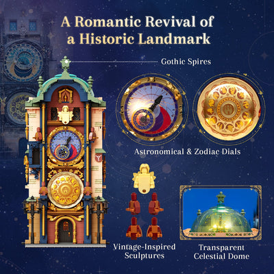 Prague Astronomical Clock Building Bricks