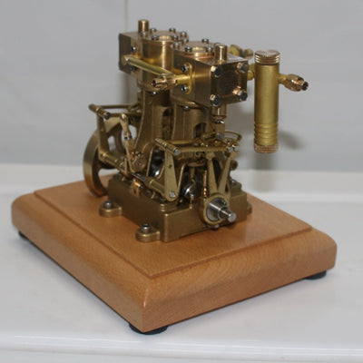3.7CC Mini Retro Vertical Double-cylinder Reciprocating Double-acting Engine Model