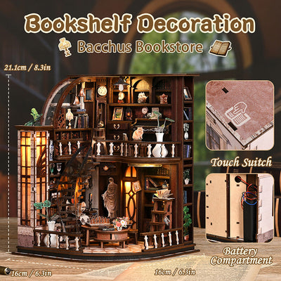 Bacchus Bookstore DIY Miniature House