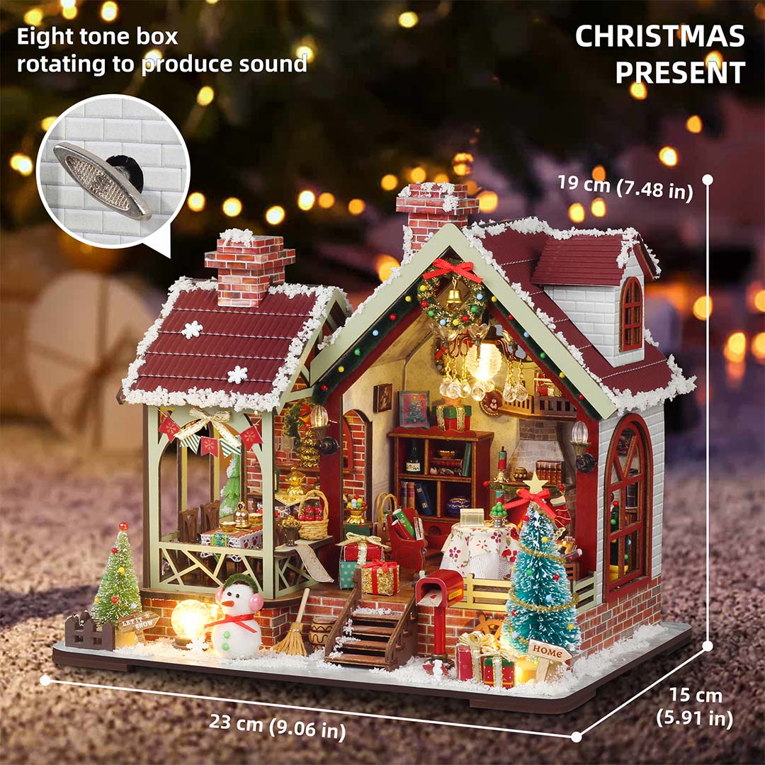 Warm Christmas Lodge DIY Miniature House