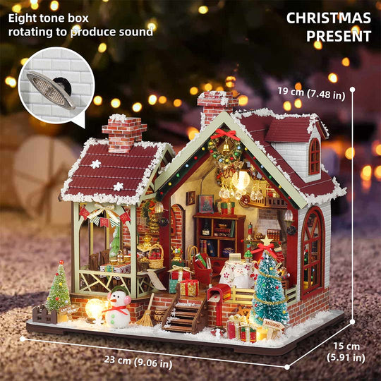 Warm Christmas Lodge DIY Miniature House