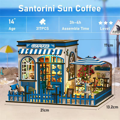 Santorini Sunshine Coffee Miniature House
