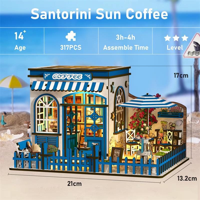 Santorini Sunshine Coffee Miniature House