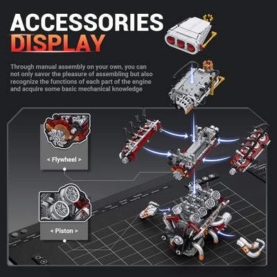 V8 Engine 3D Plastic Model