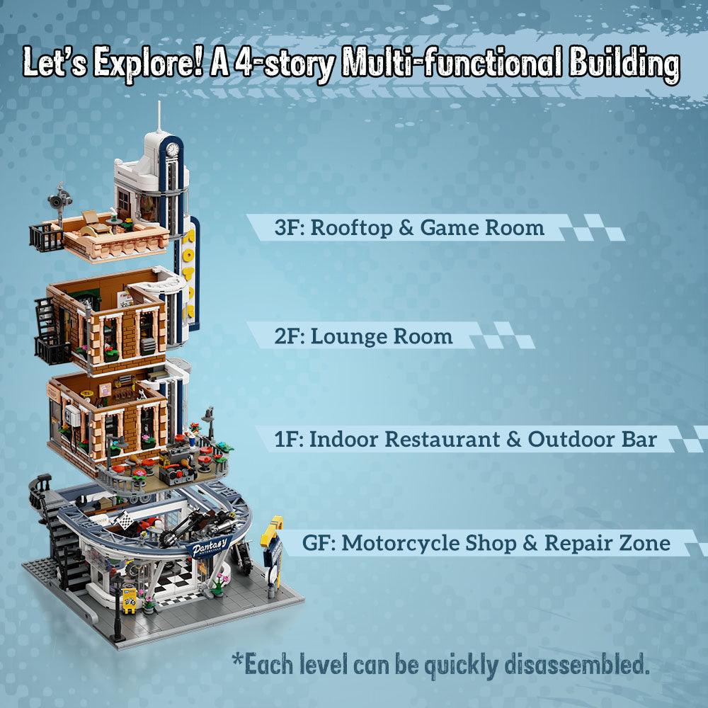 Motorcycle Restaurant Building Bricks