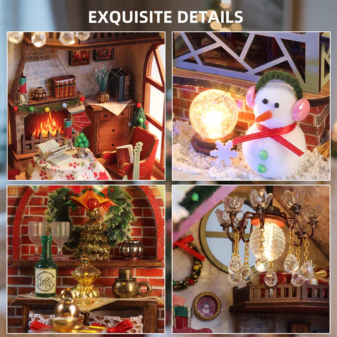 Warm Christmas Lodge DIY Miniature House