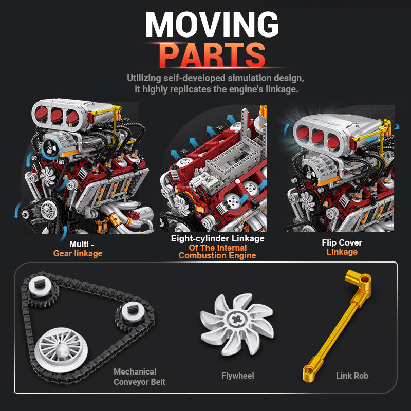 V8 Engine 3D Plastic Model