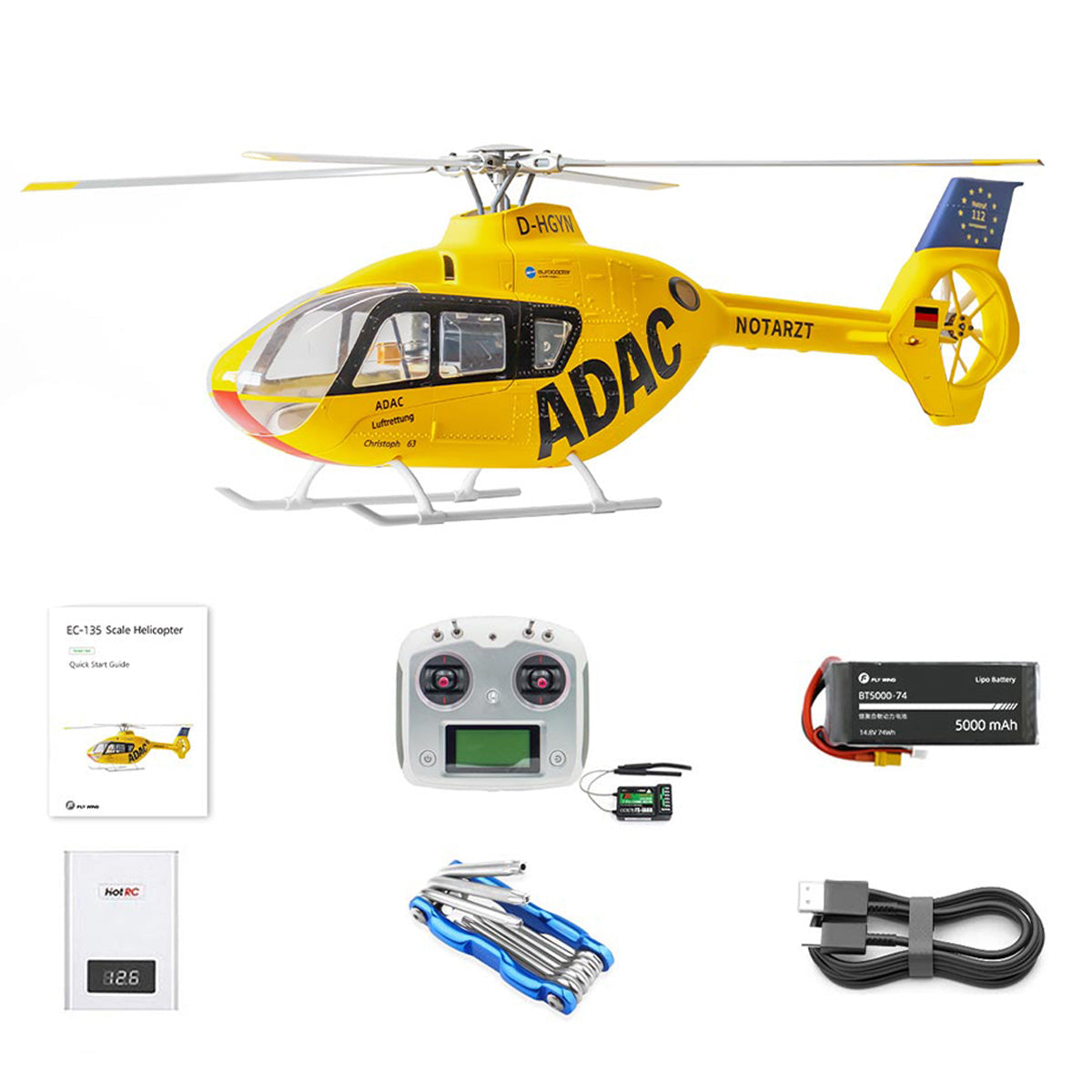 EC135 470 Class RC Helicopter ADAC 6CH 2.4G with ACE Flight Controller & GPS