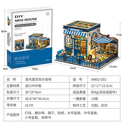 Santorini Sunshine Coffee Miniature House