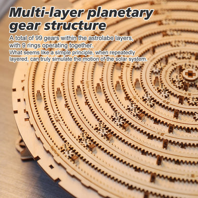 Mechanical Orrery Solar System 3D Wooden Kit