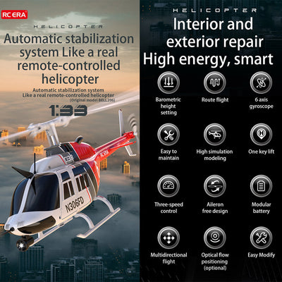 RC ERA C138 206 RC Helicopter 2.4G 6CH 1/33 Scale No Aileron Helicopter