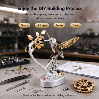 Mechanical Hummingbird Model Steampunk DIY Metal Assembly Kit