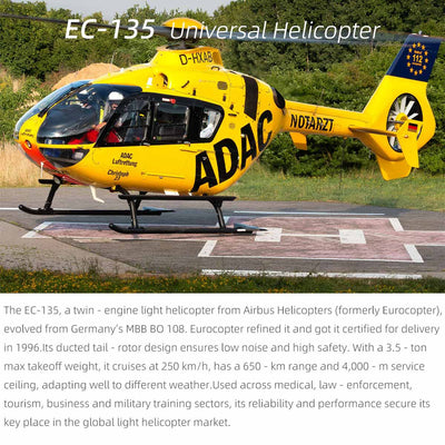EC135 470 Class RC Helicopter ADAC 6CH 2.4G with ACE Flight Controller & GPS