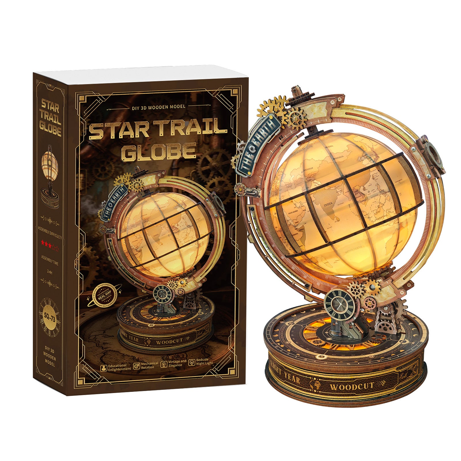 Star Trail Globe 3D Wooden Puzzle