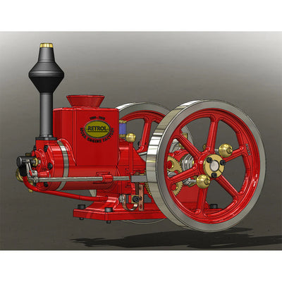 HM-01 7cc Antique Hit and Miss Engine 4-stroke Stationary Engine Horizontal IC Engine Model That Works
