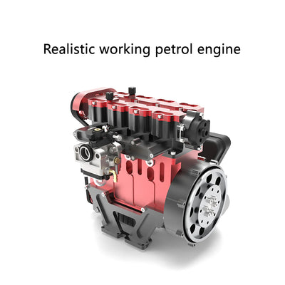 L4 Engine GS-L4 36cc DOHC Inline 4 Cylinder 4 Stroke Water-Cooled L4 RC Gasoline Engine Model that Works - Speed Up to 12,000rpm