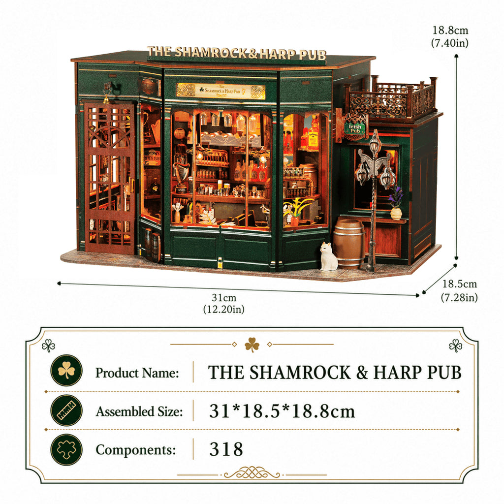 Shamrock & Harp Pub DIY Miniature Dollhouse