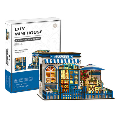 Santorini Sunshine Coffee Miniature House