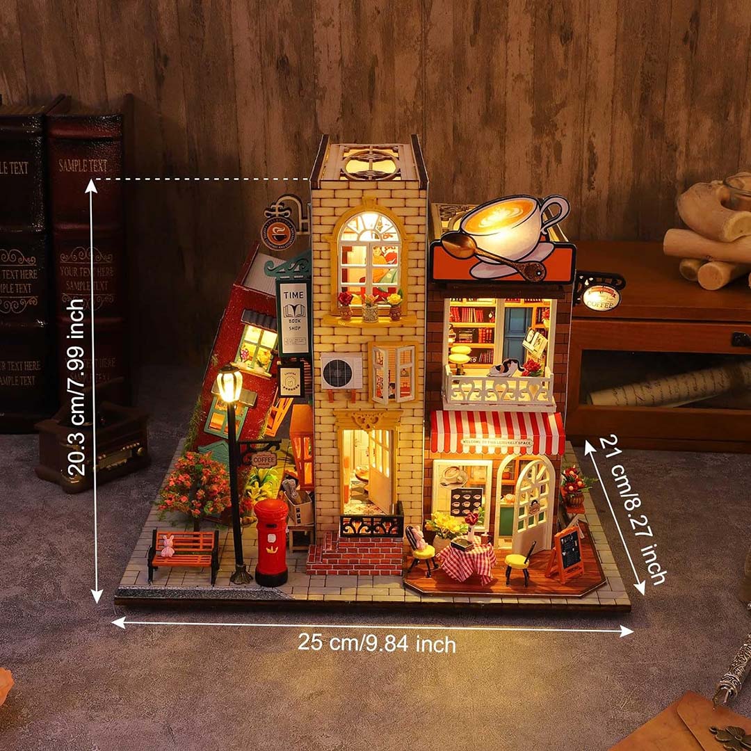 Coffee Book Street DIY Miniature Dollhouse