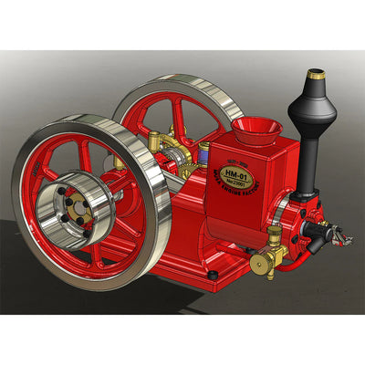 HM-01 7cc Antique Hit and Miss Engine 4-stroke Stationary Engine Horizontal IC Engine Model That Works