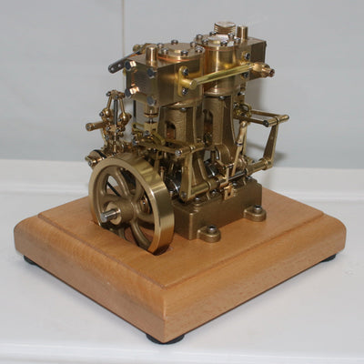 3.7CC Mini Retro Vertical Double-cylinder Reciprocating Double-acting Engine Model