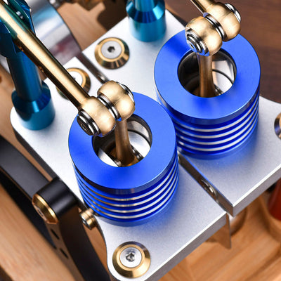 Alpha Balance Beam Dual-Cylinder Dual-Piston Stirling Engine Model