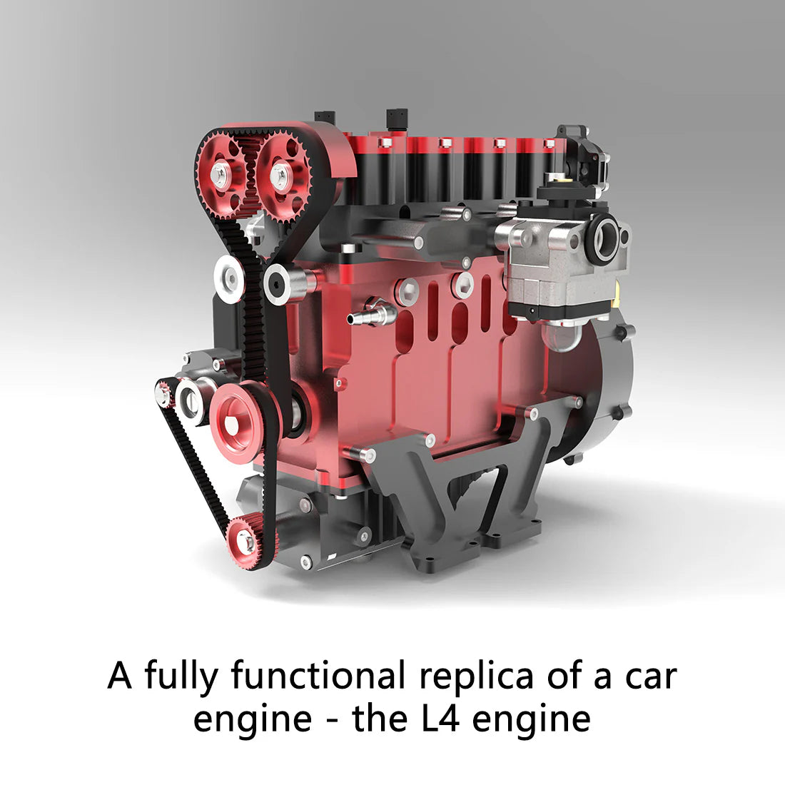 L4 Engine GS-L4 36cc DOHC Inline 4 Cylinder 4 Stroke Water-Cooled L4 RC Gasoline Engine Model that Works - Speed Up to 12,000rpm