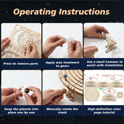 Mechanical Orrery Solar System 3D Wooden Kit