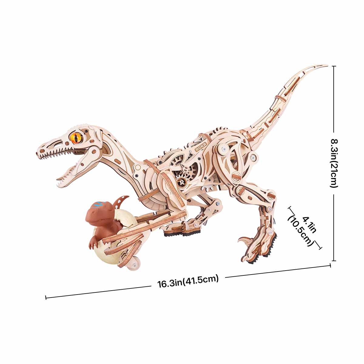 Velociraptor Mechanical 3D Wooden Puzzle