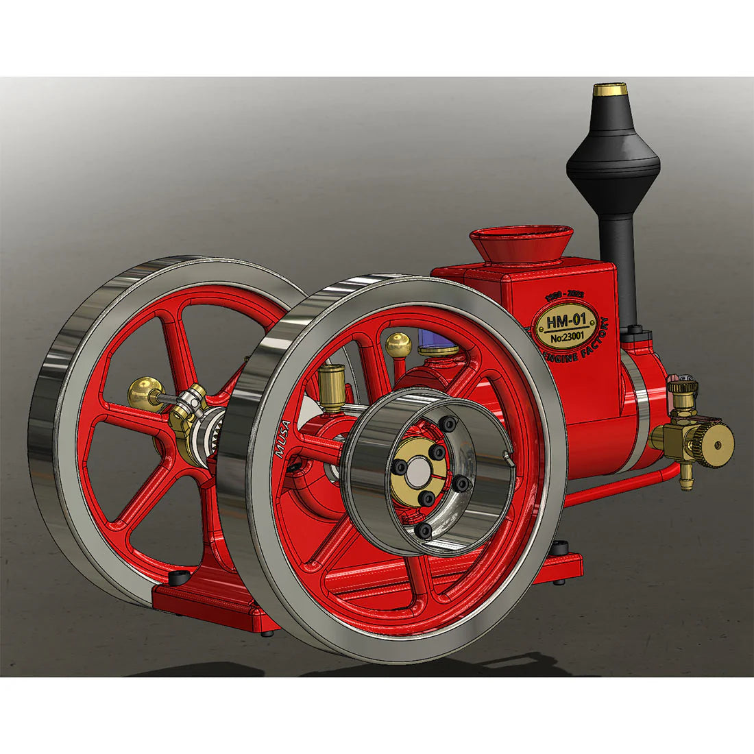 HM-01 7cc Antique Hit and Miss Engine 4-stroke Stationary Engine Horizontal IC Engine Model That Works