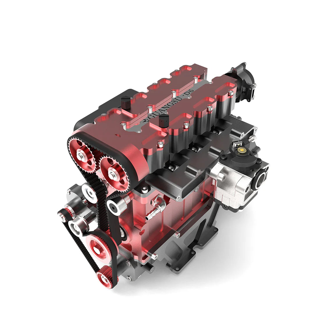 L4 Engine GS-L4 36cc DOHC Inline 4 Cylinder 4 Stroke Water-Cooled L4 RC Gasoline Engine Model that Works - Speed Up to 12,000rpm