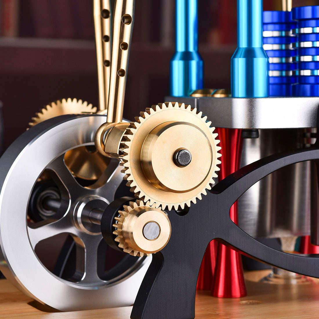 Alpha Balance Beam Dual-Cylinder Dual-Piston Stirling Engine Model